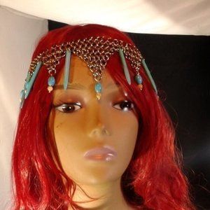 Handmade Chainmail Headpiece Magnesite Drop Z310